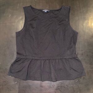 Brooks Brothers Black Peplum Blouse